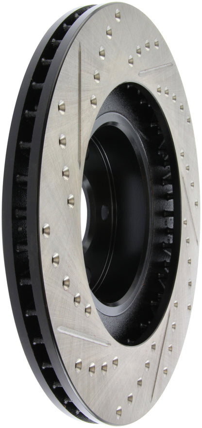 StopTech Slotted & Drilled Left Front Rotor | Subaru WRX (02-10) (127.47018L)