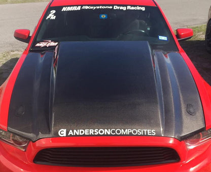 Anderson Composites Type-CJ carbon fiber cowl hood for 2013-2014 Ford Mustang  (AC-HD13FDMU-CJ)
