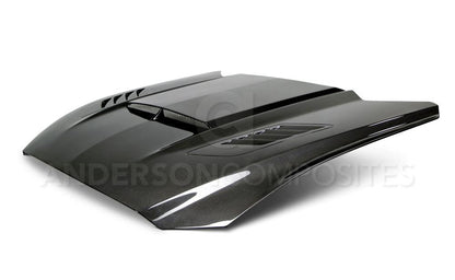 Anderson Composites Ram air double sided carbon fiber hood for 2015-2017 Ford Mustang  (AC-HD15FDMU-AB-DS)