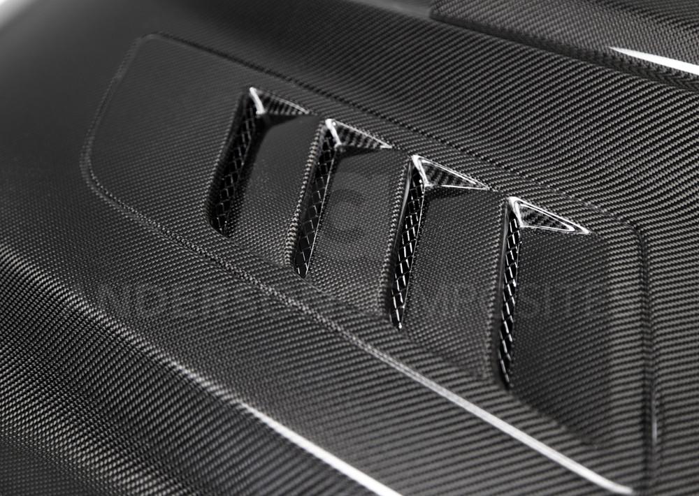 Anderson Composites Ram air double sided carbon fiber hood for 2015-2017 Ford Mustang  (AC-HD15FDMU-AB-DS)
