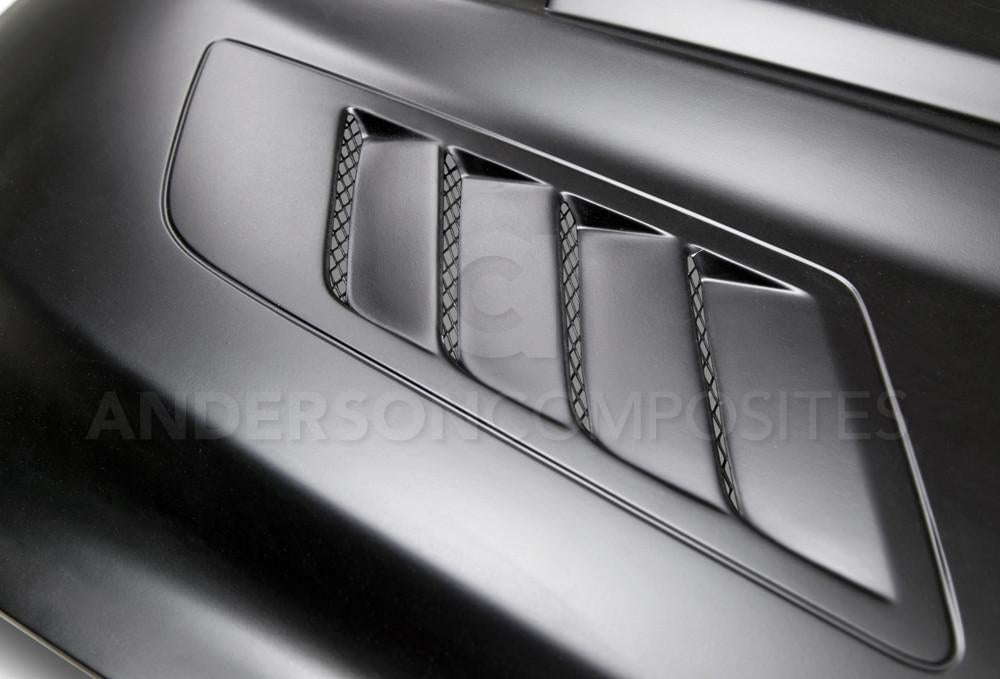 Anderson Composites Ram air fiberglass hood for 2015-2017 Ford Mustang  (AC-HD15FDMU-AB-GF)