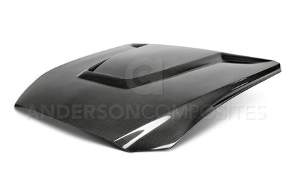 Anderson Composites Type-GR (GT350 Style) double sided carbon fiber hood for 2015-2017 Ford Mustang  (AC-HD15FDMU-GR-DS)