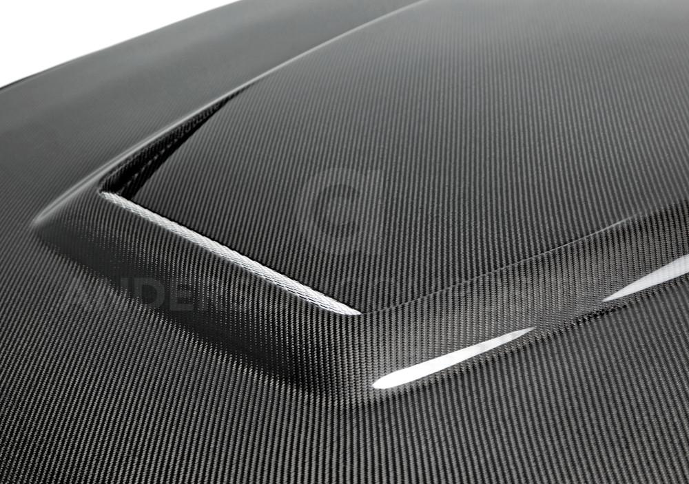 Anderson Composites Type-GR (GT350 Style) double sided carbon fiber hood for 2015-2017 Ford Mustang  (AC-HD15FDMU-GR-DS)