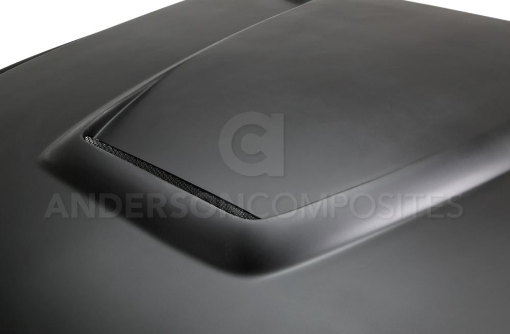 Anderson Composites Type-GR (GT350 Style) fiberglass hood for 2015-2017 Ford Mustang  (AC-HD15FDMU-GR-GF)