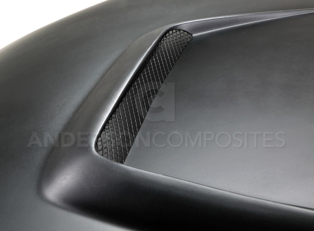 Anderson Composites Type-GR (GT350 Style) fiberglass hood for 2015-2017 Ford Mustang  (AC-HD15FDMU-GR-GF)