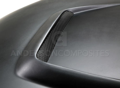 Anderson Composites Type-GR (GT350 Style) fiberglass hood for 2015-2017 Ford Mustang  (AC-HD15FDMU-GR-GF)