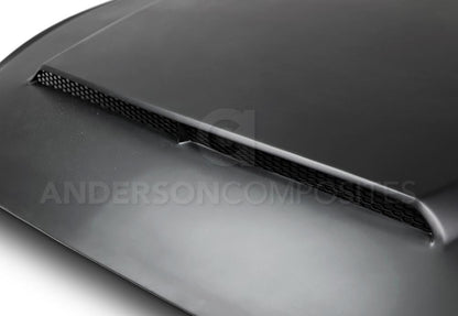 Anderson Composites Type-SN fiberglass hood for 2015-2017 Ford Mustang  (AC-HD15FDMU-SN-GF)