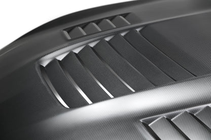 Anderson Composites 15-19 Ford Mustang Shelby GT350 Type-CR Double Sided Carbon Fiber Hood (AC-HD15FDMU350-CR-DRY)