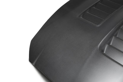 Anderson Composites 15-19 Ford Mustang Shelby GT350 Type-CR Double Sided Carbon Fiber Hood (AC-HD15FDMU350-CR-DRY)