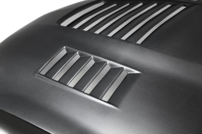 Anderson Composites 15-19 Ford Mustang Shelby GT350 Type-CR Double Sided Carbon Fiber Hood (AC-HD15FDMU350-CR-DRY)