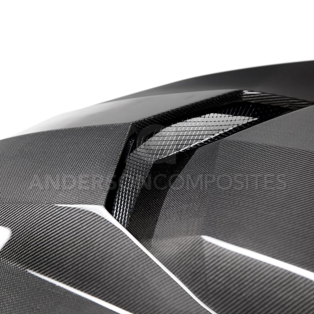 Anderson Composites Type-AZ double sided carbon fiber hood for 2016-2021 Chevrolet Camaro  (AC-HD16CHCAM-AZ-DS)