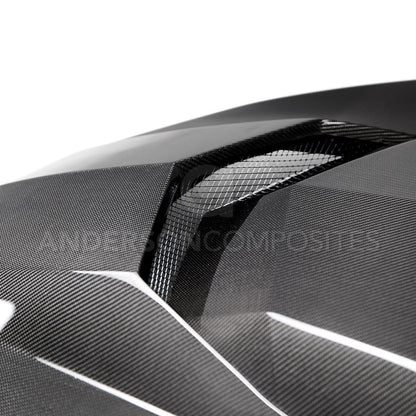 Anderson Composites Type-AZ double sided carbon fiber hood for 2016-2021 Chevrolet Camaro  (AC-HD16CHCAM-AZ-DS)