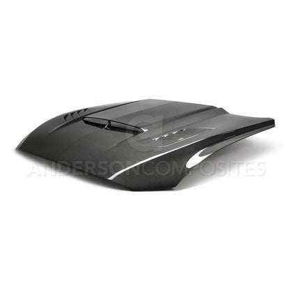 Anderson Composites Type-AB ram air double sided carbon fiber hood for 2018-2020 Ford Mustang  (AC-HD18FDMU-AB-DS)