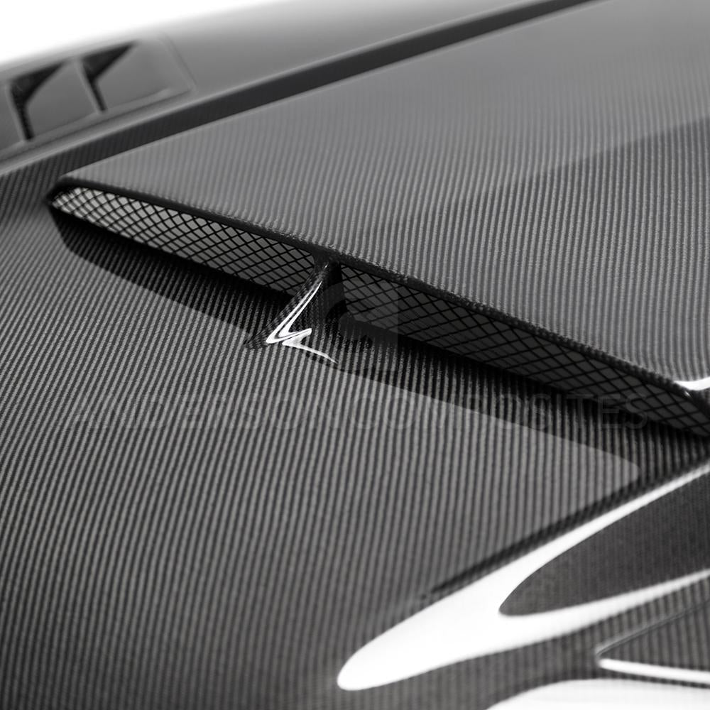 Anderson Composites Type-AB ram air double sided carbon fiber hood for 2018-2020 Ford Mustang  (AC-HD18FDMU-AB-DS)