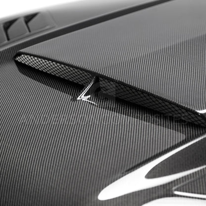 Anderson Composites Type-AB ram air double sided carbon fiber hood for 2018-2020 Ford Mustang  (AC-HD18FDMU-AB-DS)