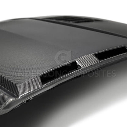 Anderson Composites Type-AB ram air double sided carbon fiber hood for 2018-2020 Ford Mustang  (AC-HD18FDMU-AB-DS)