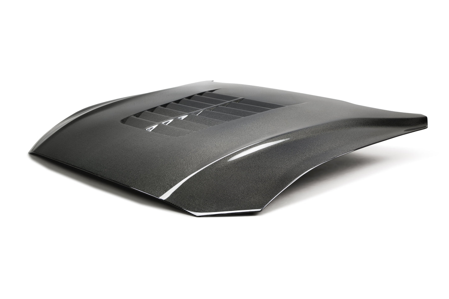 Anderson Composites Type-GT5 double sided carbon fiber hood for 2018-2020 Ford Mustang  (AC-HD18FDMU-GT5-DS)