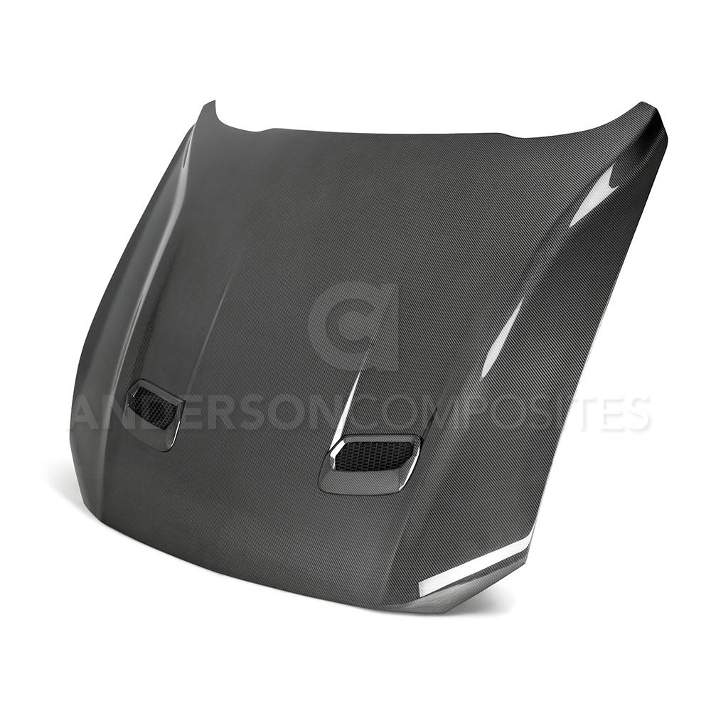 Anderson Composites Type-OE double sided carbon fiber hood for 2018-2020 Ford Mustang  (AC-HD18FDMU-OE-DS)