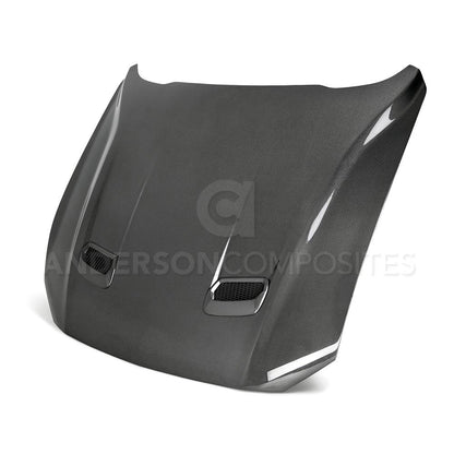 Anderson Composites Type-OE double sided carbon fiber hood for 2018-2020 Ford Mustang  (AC-HD18FDMU-OE-DS)