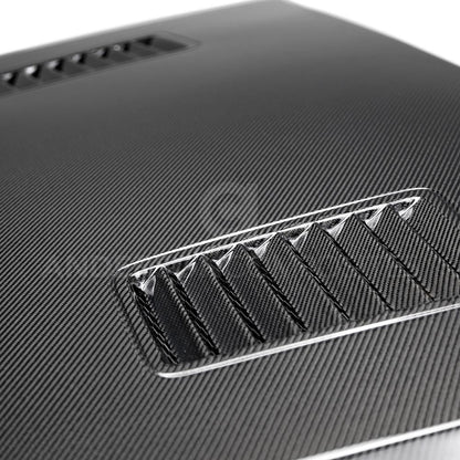 Anderson Composites Type-SN double sided carbon fiber hood for 2018-2020 Ford Mustang  (AC-HD18FDMU-SN-DS)