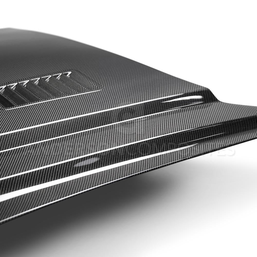 Anderson Composites Type-SN double sided carbon fiber hood for 2018-2020 Ford Mustang  (AC-HD18FDMU-SN-DS)