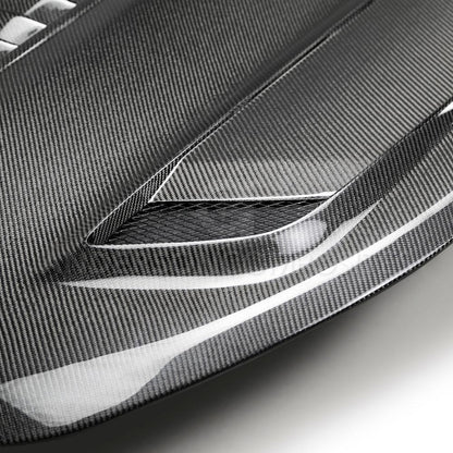 Anderson Composites 16-19 Chevrolet Camaro Double Sided Carbon Fiber Type-T2 Style Hood (AC-HD19CHCAM-T2-DS)