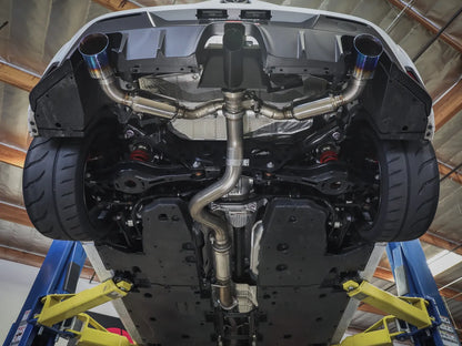aFe Power Gemini XV 3 IN to 2-1/2 IN 304 Stainless Steel Cat-Back Exhaust System w/ Cut-Out Carbon Fiber | 2023+ Toyota GR Corolla (49-36067-C)