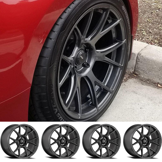 (set of 4) Konig Ampliform Dark Metallic Graphite | 18x9.5 +35mm For Nissan 370Z