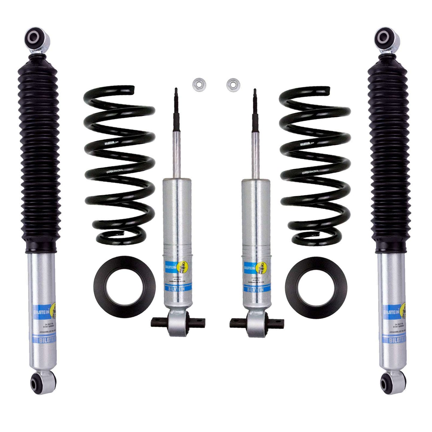 Bilstein 6112 Strut & Spring + Rear B8 5100 Shocks Set w/0-1.85" lift - 2015-2020 GMC Yukon 4WD V8