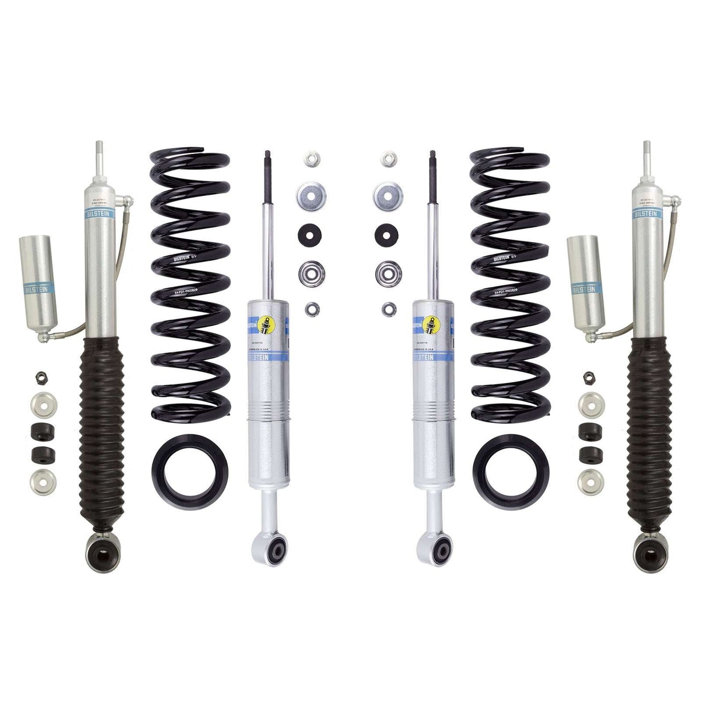Bilstein 6112 Strut & Spring + Rear B8 5160 Reservoir Shocks Set w/1.5-2.6" lift - 2010-2024 Toyota 4Runner Non KDSS 4WD Front Heavy Load
