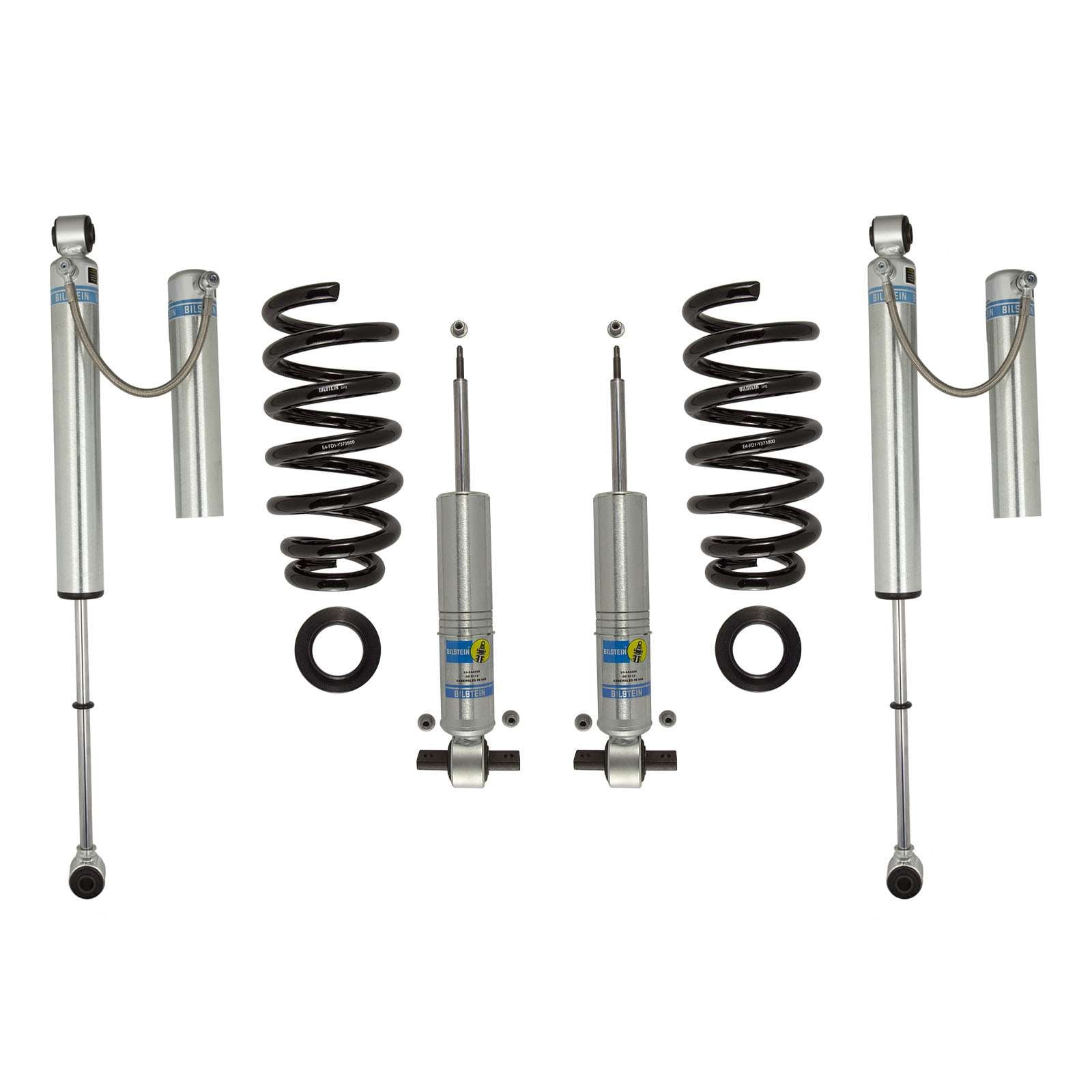 Bilstein 6112 Strut & Spring + Rear B8 5160 Reservoir Shocks Set w/0-1.85" lift - 2007-2013 Chevrolet Silverado 1500 4WD V8