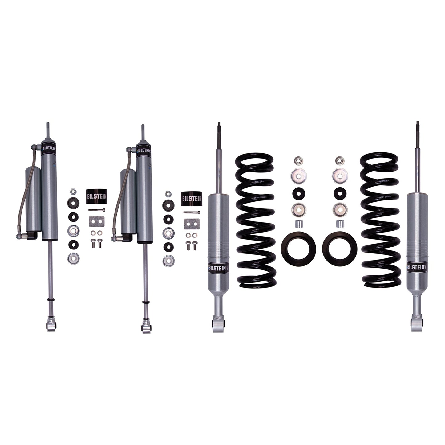 Bilstein 6112 Strut & Spring + Rear B8 5160 Reservoir Shocks Set - 2016-2023 Toyota Tacoma 4WD RWD 6 Lug
