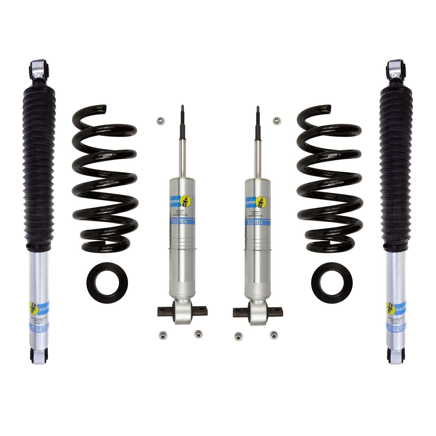 Bilstein 6112 Strut & Spring + Rear B8 5100 Shocks Set w/0-1.85" lift - 2014-2018 GMC Sierra 1500 4WD RWD V8 Crew Cab