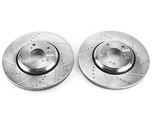 Power Stop Front Evolution Drilled & Slotted Rotors - Pair | 2017-2021 Honda Civic Si (JBR1730XPR)
