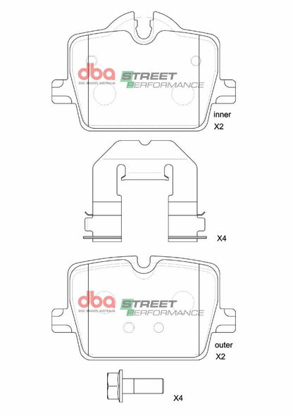 DBA 19-22 BMW 330i xDrive G20 (w/Base Brakes) Rear SP Performance Brake Pads