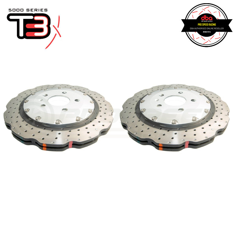 DBA 13-16 Audi RS5 (w/Scalloped edge Iron Discs) Rear 5000 Series Drilled Wavy Rotor w/Silver Hat