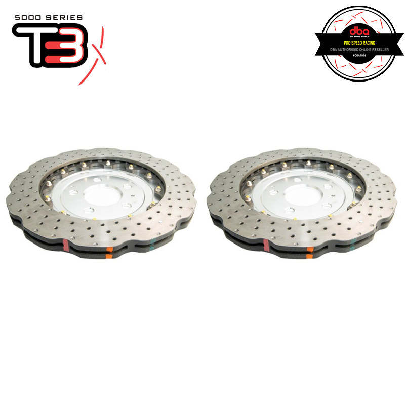 DBA 13-16 Audi RS5 (w/Scalloped edge Iron Discs) Rear 5000 Series Drilled Wavy Rotor w/Silver Hat