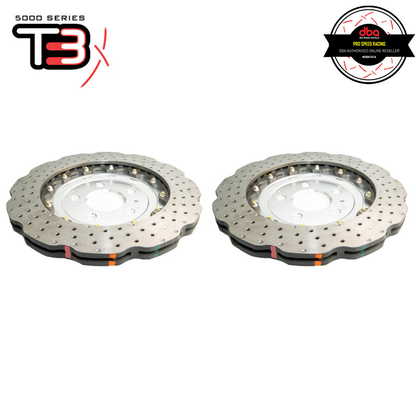 DBA 13-16 Audi RS5 (w/Scalloped edge Iron Discs) Rear 5000 Series Drilled Wavy Rotor w/Silver Hat