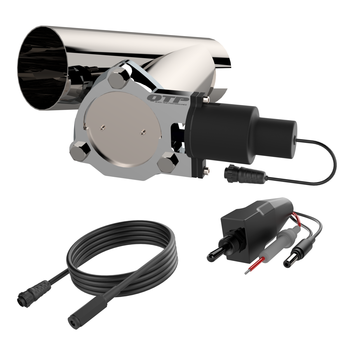 3.50 Inch QTP Electric Exhaust Cutout Combo Kit