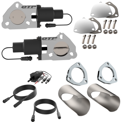 QTP QTEC50DIY Dual 2.5in Electric Valves Wiring Switch DIY Cutout Pipes