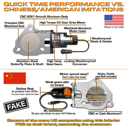 Dual 3.5 Inch QTP Electric Exhaust Cutout Combo Kit