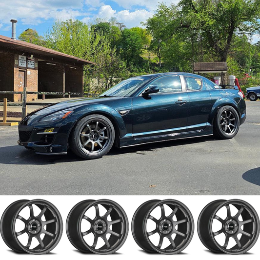 (set of 4) Konig F6SX Satin Grey | 18x9.5 +35mm For Mazda RX-8