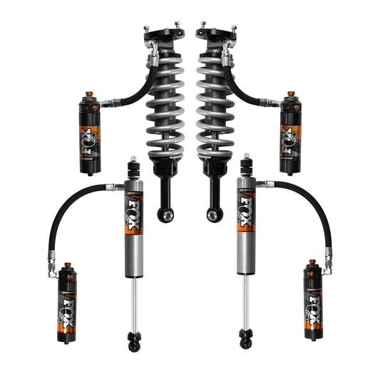 Fox 2.5 Performance Elite Adjustable Coilover w/ Reservoir + Rear Shocks Set w/2" lift - 2005-2023 Toyota Tacoma 4WD RWD