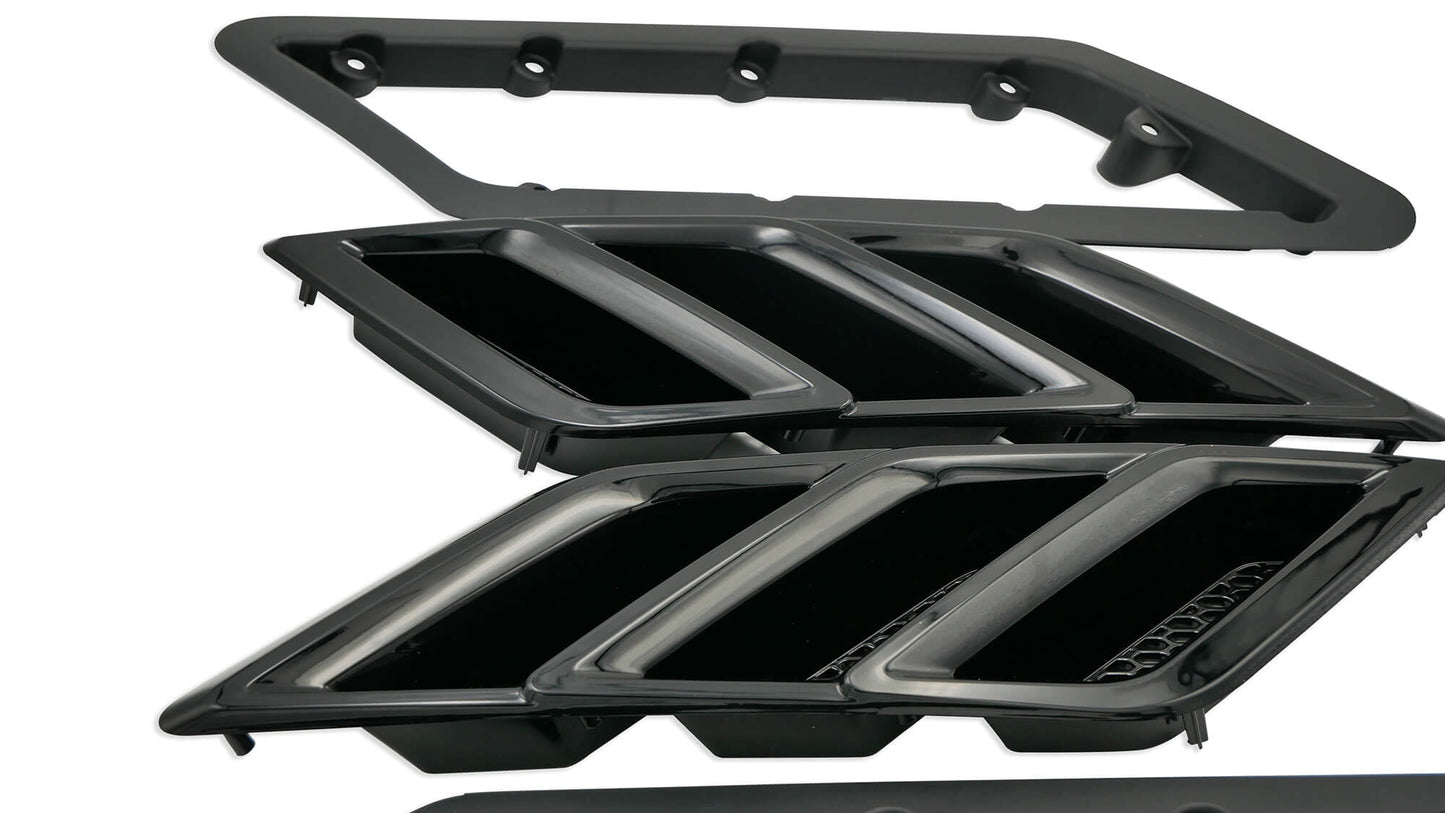 Roush 2015-2023 Roush Mustang Fender Vent Heat Extractors - Gloss Black