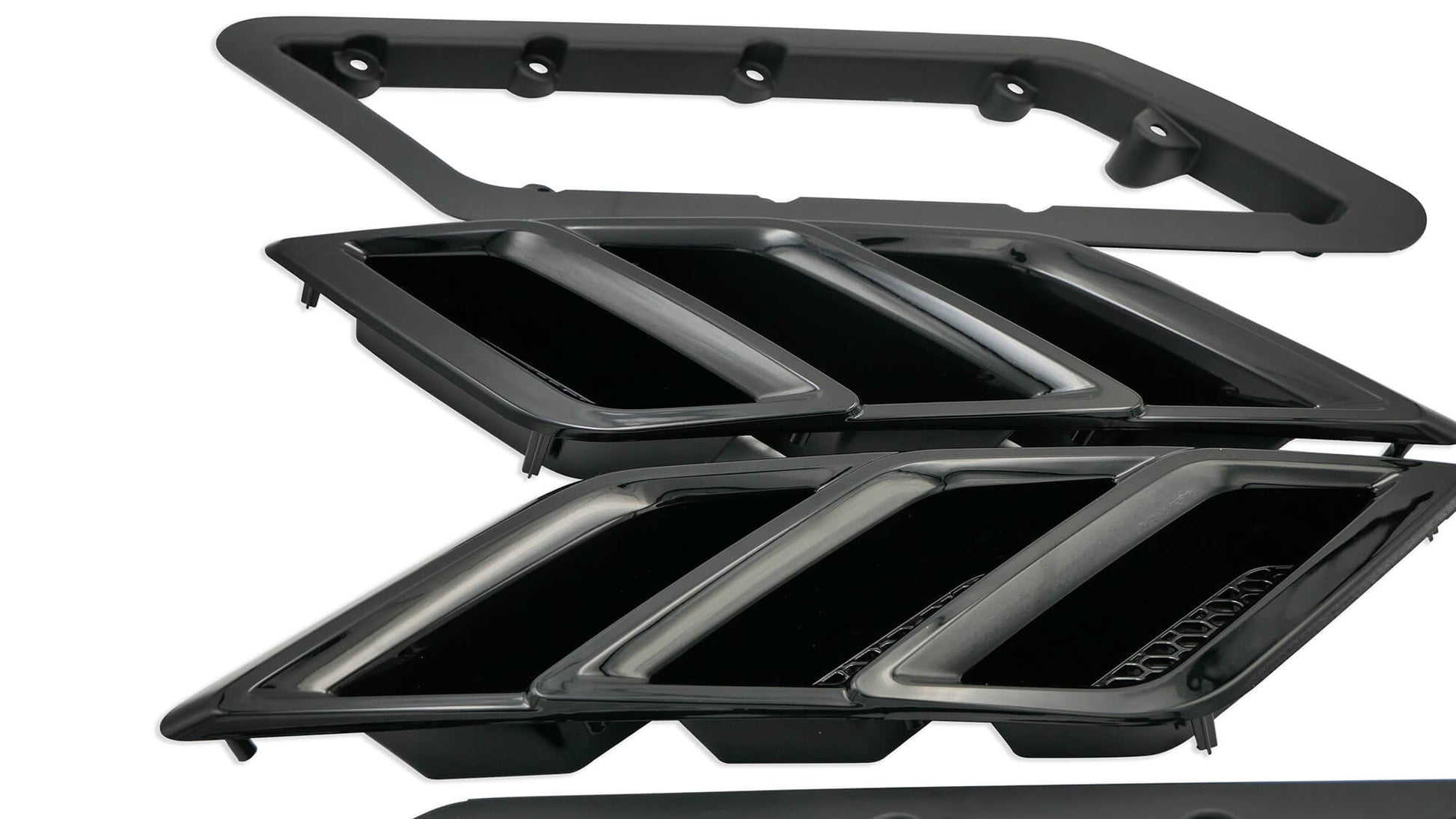 Roush 2015-2023 Roush Mustang Fender Vent Heat Extractors - Gloss Black