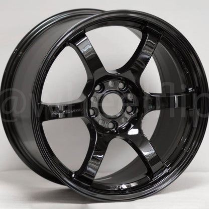 Gram Lights 57DR 15x8 +35 4x100 Glossy Black-WheelFlip