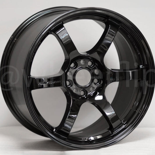 Gram Lights 57DR 18x9.5 +38 5x100 Glossy Black-WheelFlip