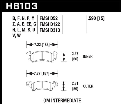 Hawk HP+ Street Brake Pads | HB103N.590