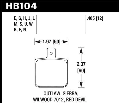 Hawk Wilwood BB SL 7420 DTC-30 Performance Race Pads