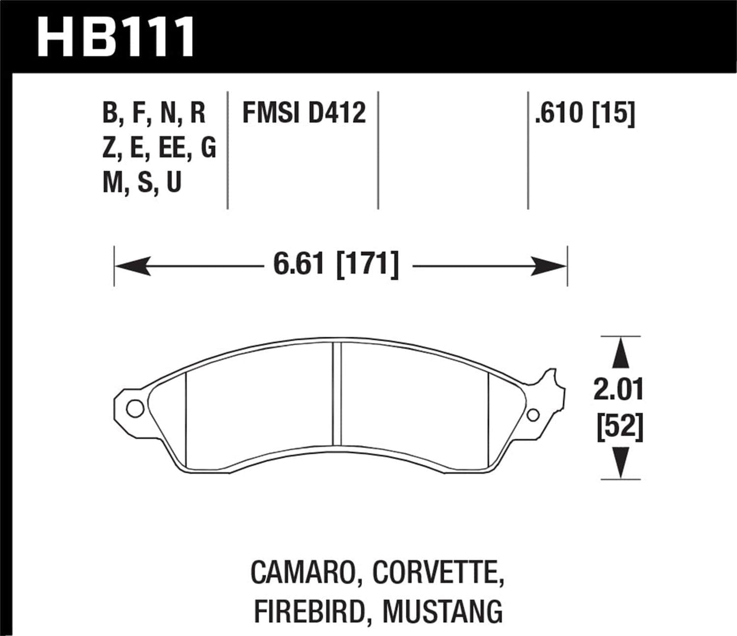 Hawk 19+ Chevy Corvette C8 Street DTC-60 Motorsports Brake Pads